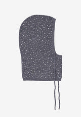 PINKO Balaclava with Drawstring and Rhinestones Gray 106005A2YY_I12