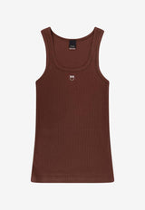PINKO Logo Embroidered Tank Top Brown 100807A338L78_Brown_44130010