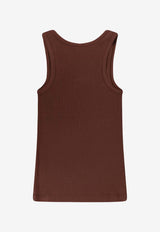 PINKO Logo Embroidered Tank Top Brown 100807A338L78_Brown_44130010
