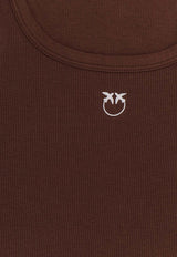 PINKO Logo Embroidered Tank Top Brown 100807A338L78_Brown_44130010