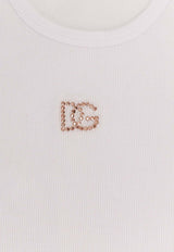 Dolce & Gabbana DG Rhinestone Tank Top White F8V40ZGDDL8W0800_White_40005338