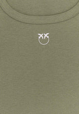 PINKO Logo Embroidered Tank Top Green 100807A338U84_Green_44130264
