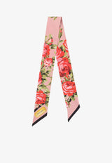 Dolce & Gabbana Floral Print Silk Twill Scarf Pink FS215AGDDPMHF5ZN_BOUQUETROSEROSA_40005339