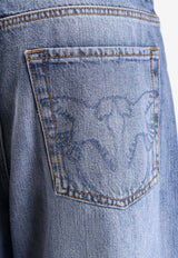 PINKO Washed Straight-Leg Jeans Blue 101733A323PJO_MEDIUM BLU_44129880