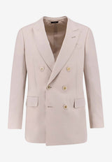 Tom Ford Double-Breasted Buttoned Blazer Ivory JLNP02WHS23WAC_White_40468756
