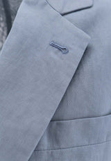 Brunello Cucinelli Single-Breasted Buttoned Blazer Light Blue M0F917271C9704_ARTIC BLUE_40000113
