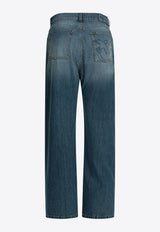 Washed Straight-Leg Jeans