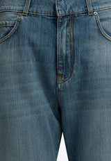 Washed Straight-Leg Jeans