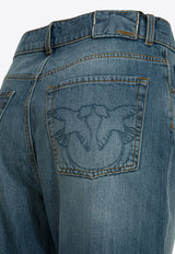 Washed Straight-Leg Jeans