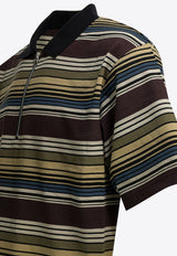 Striped Zip-Up Polo T-shirt