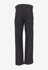 S Max Mara Alan Long Straight-Leg Jeans Black 2529136083600ALAN_001