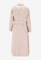 S Max Mara Esturia Belted Wool Long Coat Ecru 2529016081600ESTURIA_031