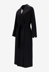 S Max Mara Paola Wool and Cashmere Belted Long Coat Black 2529016083600PAOLA_004