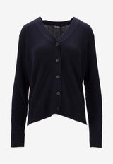 S Max Mara Pollo Wool V-neck Cardigan Navy 2529346021600APOLLO_006