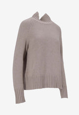 S Max Mara Mantova Ribbed Wool Turtleneck Sweater Beige 2529366053600MANTOVA_003