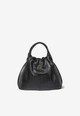 Jérôme Dreyfuss Medium Gordi Leather Top Handle Bag Black 46GORDIMBU_Noir Brass