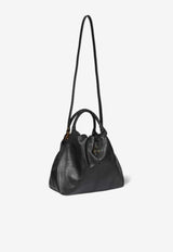 Jérôme Dreyfuss Medium Gordi Leather Top Handle Bag Black 46GORDIMBU_Noir Brass