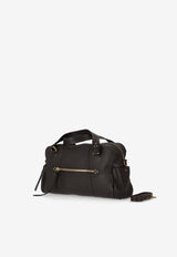 Jérôme Dreyfuss Lucky Leather Bowling Shoulder Bag Dark Brown 46LUCKBOBU_Moka