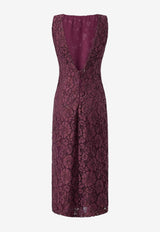 PINKO Floral Lace Midi Dress Purple 106588A330R57_Bordeaux_44130172