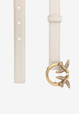 PINKO Love Birds Leather Belt White 100143A0F1Z14Q_White_44130300