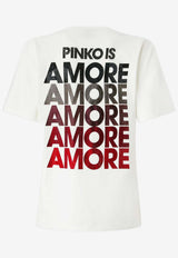 PINKO Amore Print T-shirt White 105526A33IZR2_White_44129950