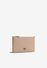 PINKO Medium Flat Classic Leather Clutch Bag Beige 100455A0F1C50Q_Beige_44130065