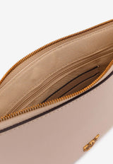 PINKO Medium Flat Classic Leather Clutch Bag Beige 100455A0F1C50Q_Beige_44130065