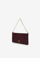 PINKO Horizontal Flat Leather Shoulder Bag Burgundy 102747A0F1R49Q_Burgundywine_44130344