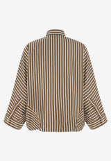 Brunello Cucinelli Striped Buttoned Shirt Brown MH749MX716C003_TOBACCO/BLACK/WHITE LINE_40000172