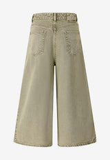 PINKO Burkina Denim Culotte Pants Green 104646A2H6U84_Green_44129948