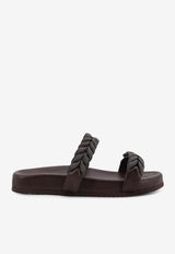 Brunello Cucinelli Monili Braided Leather Sandals Brown MZGAG3159C8279_DARK BROWN_40000177