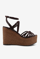 Jimmy Choo Nyra 100 Braided Leather Platform Wedge Brown NYRA100ZKNCHOCOLATECOFFEE_Chocolatecoffee_40005292