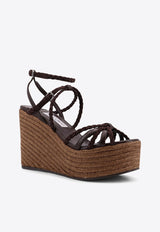 Jimmy Choo Nyra 100 Braided Leather Platform Wedge Brown NYRA100ZKNCHOCOLATECOFFEE_Chocolatecoffee_40005292