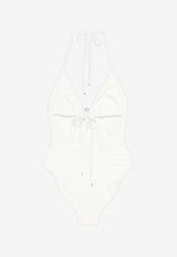 Tory Burch Halterneck One-Piece Swimsuit White 178581100_White_40005310