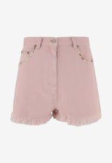Valentino Frayed Mini Shorts Pink 8B3DDB8S9Y9O45_OLD ROSE_42176945