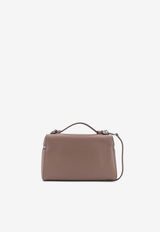 Tory Burch Romy Slim Vanity Bag in Hammered Leather Taupe 178948250_Wild Mushroom_40005340