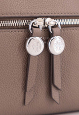 Tory Burch Romy Slim Vanity Bag in Hammered Leather Taupe 178948250_Wild Mushroom_40005340