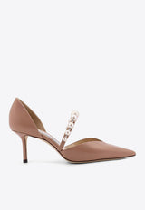 Jimmy Choo Aurelie 65 Pearl Embellished Pumps in Patent Leather Ballet Pink AURELIE65XKMBALLETPINKWHITE_BALLET PINK WHITE_40005258