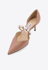 Jimmy Choo Aurelie 65 Pearl Embellished Pumps in Patent Leather Ballet Pink AURELIE65XKMBALLETPINKWHITE_BALLET PINK WHITE_40005258