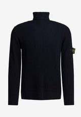 Stone Island Compass Patch Turtleneck Knitted Sweater Blue 5100052S00C2V0020_22cc4322-e093-415d-b2bf-92a513565b2e