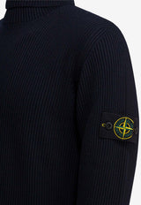 Stone Island Compass Patch Turtleneck Knitted Sweater Blue 5100052S00C2V0020_22cc4322-e093-415d-b2bf-92a513565b2e