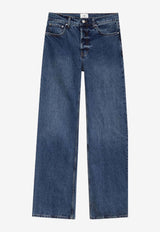 Anine Bing Hugh Straight-Leg Jeans Blue A061134418_WHD8
