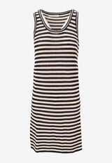 Anine Bing Arie Striped Knit Mini Dress Monochrome A0211448_MTL81