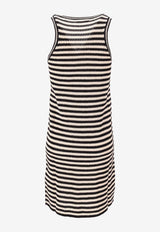 Anine Bing Arie Striped Knit Mini Dress Monochrome A0211448_MTL81