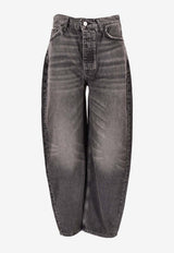 Anine Bing Fritz Balloon-Leg Faded Jeans Gray A0612052_WHG24