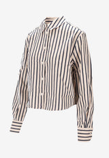 Anine Bing Essie Striped Cropped Shirt Multicolor A0712065_STR13