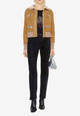 Dsquared2 Zip-Up Leather and Fur Jacket Brown S75AM0927SY1600132