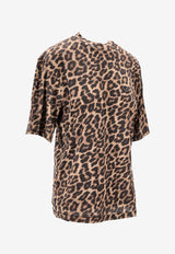 Anine Bing Avi Leopard Print T-shirt Brown A0811154_MTL59