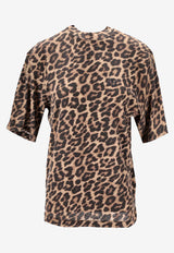 Anine Bing Avi Leopard Print T-shirt Brown A0811154_MTL59