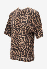 Anine Bing Avi Leopard Print T-shirt Brown A0811154_MTL59